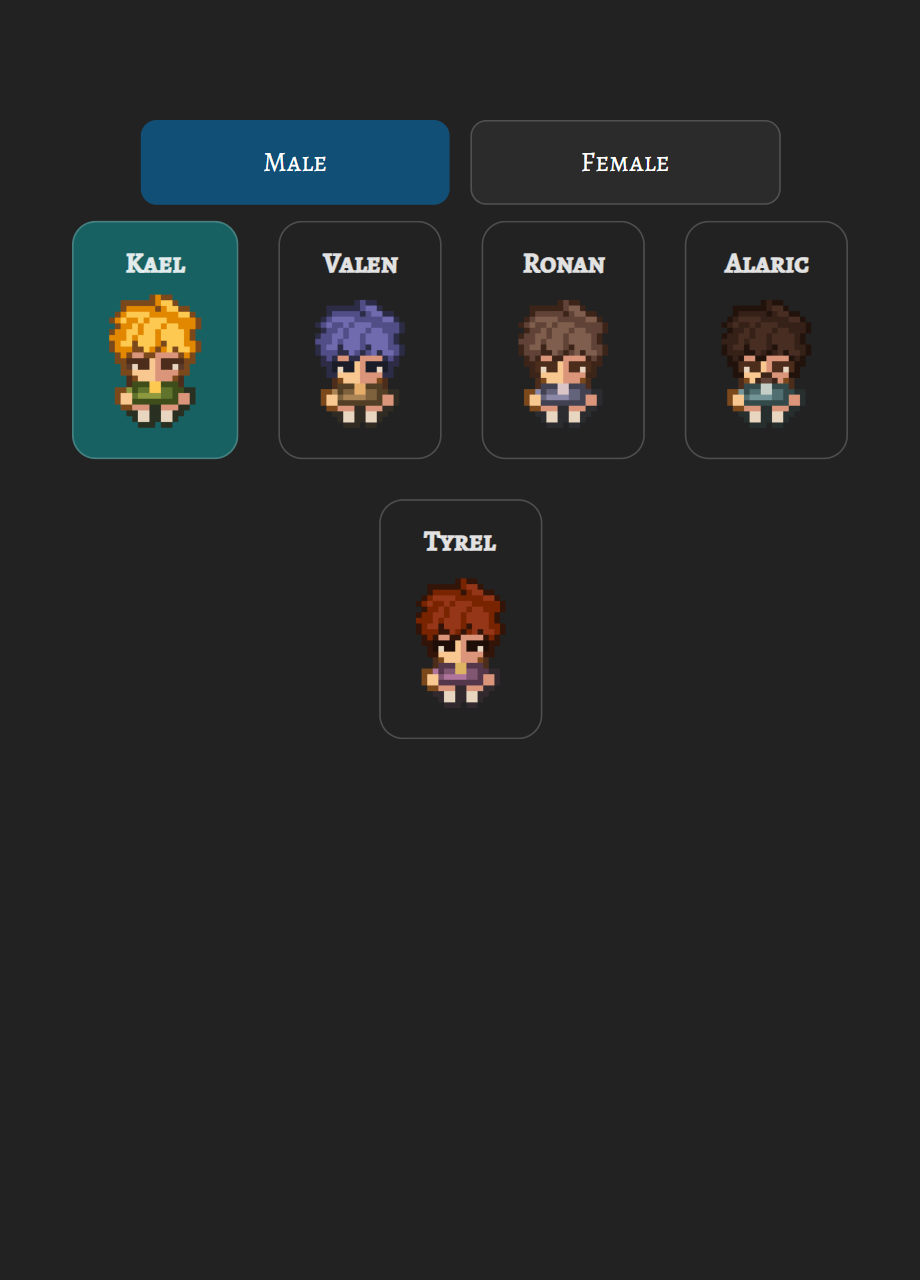 Male Characters placeholder feature image for Valtherra League in Pixel Valkyrie
