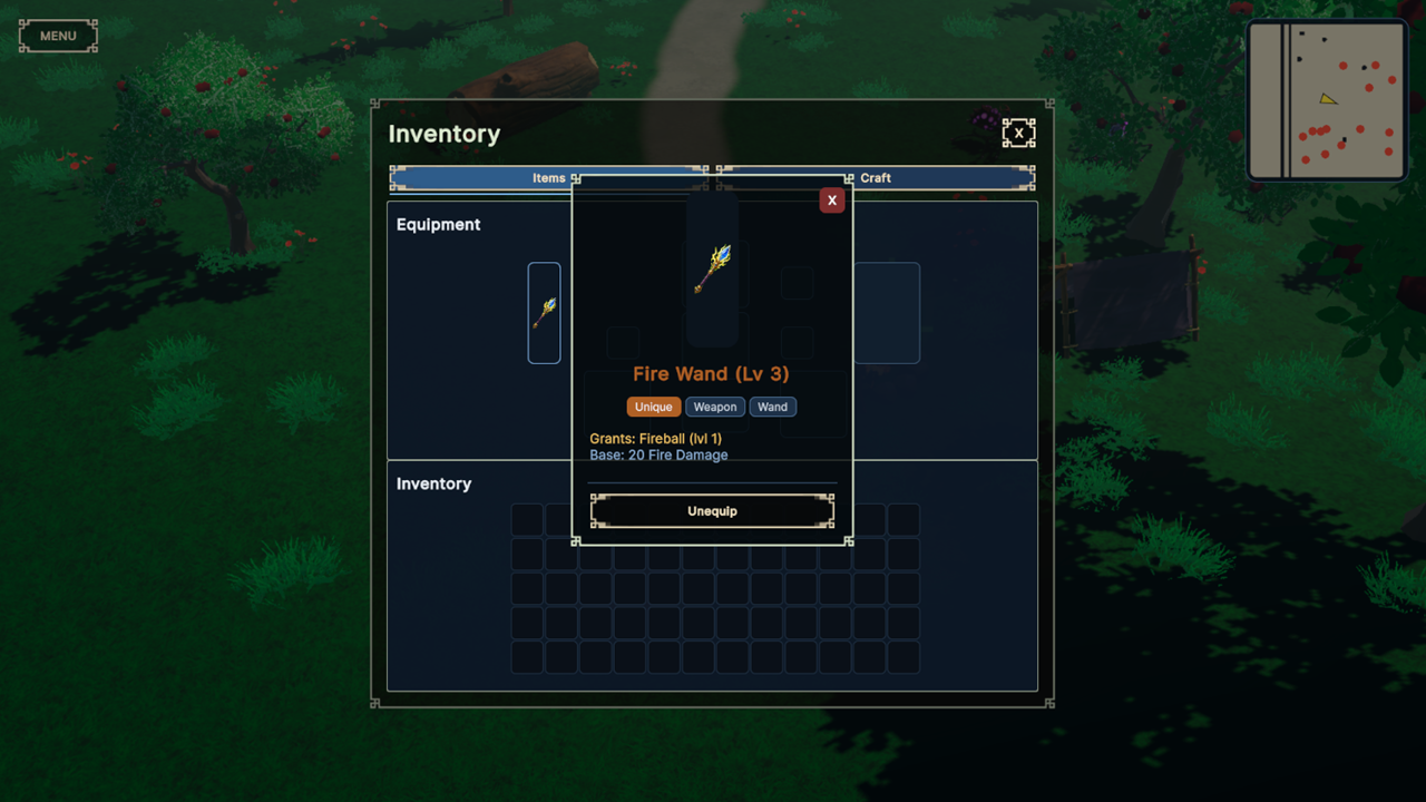 Zenith Hero landscape screenshot showing equipment and RPG progression